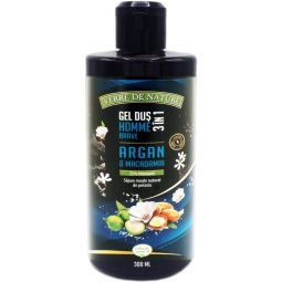Gel dus 3in1 miere argan macadamia Homme Brave 300ml - VERRE DE NATURE