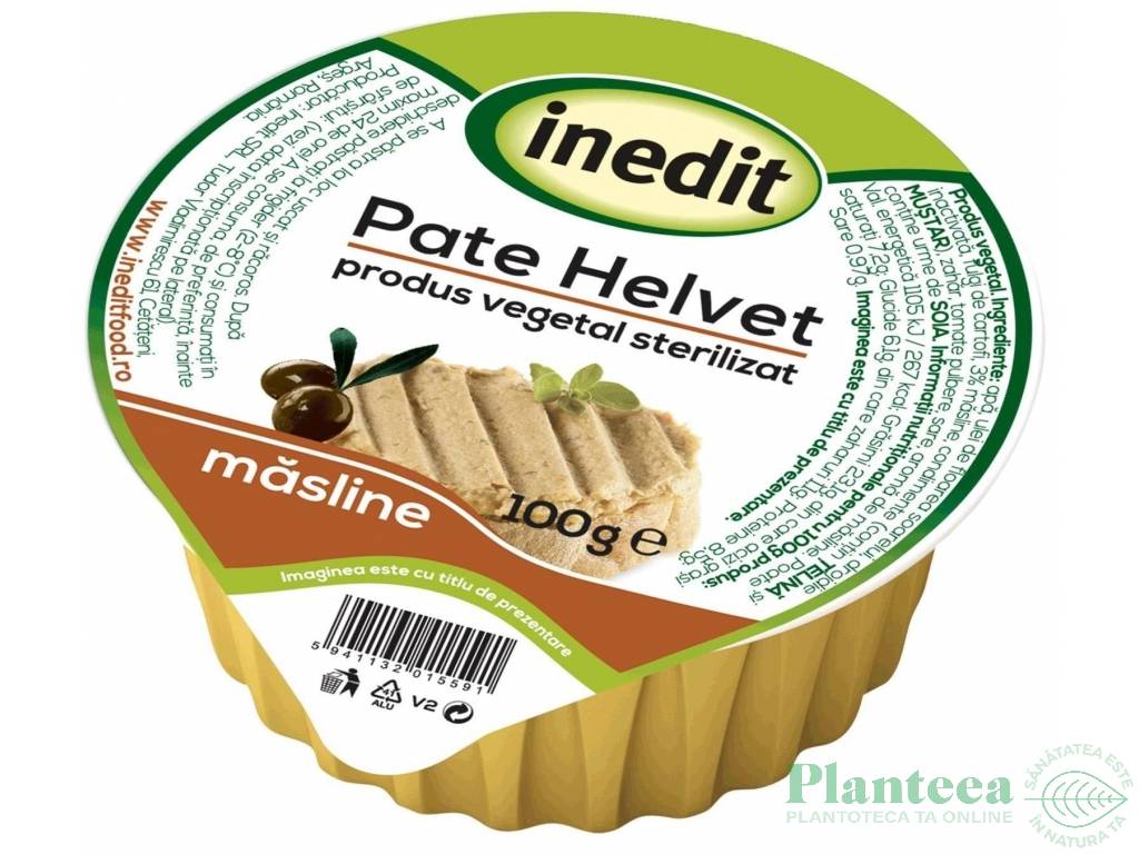 Pate vegetal Helvet masline 100g - INEDIT