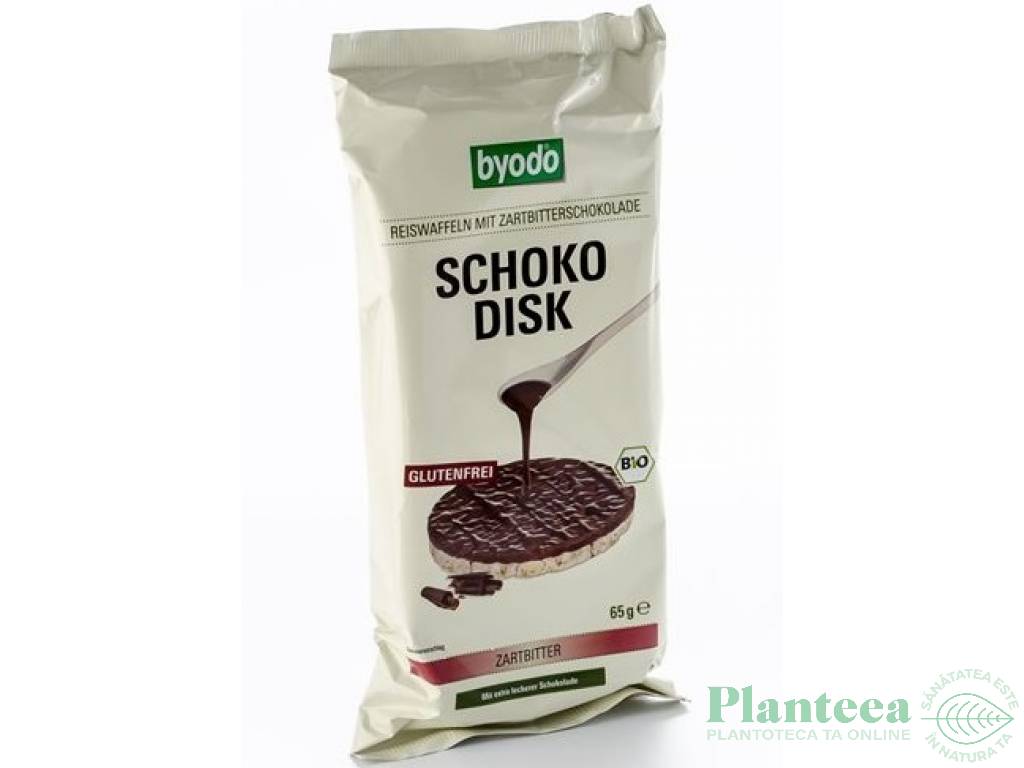Rondele expandate orez ciocolata neagra eco 65g - BYODO