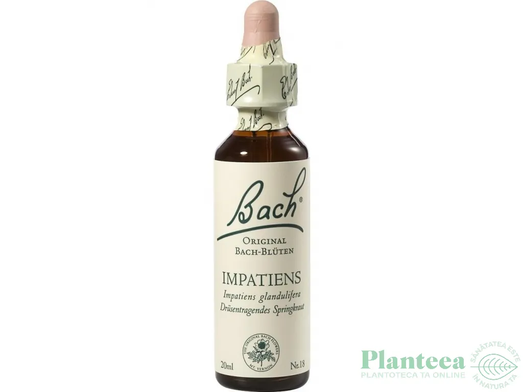 Picaturi florale impatiens nr18 20ml - BACH REMEDIES