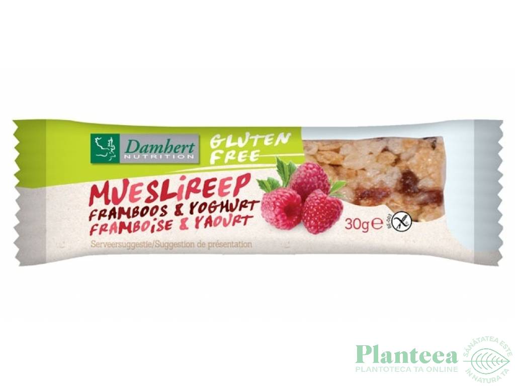 Baton musli zmeura iaurt fara gluten 30g - DAMHERT NUTRITION