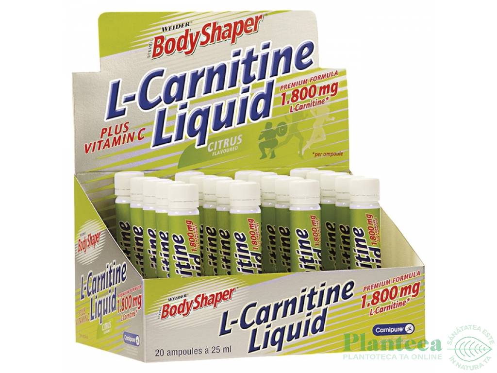 Shot L carnitina 1800mg citrice 20x25ml - BODY SHAPER