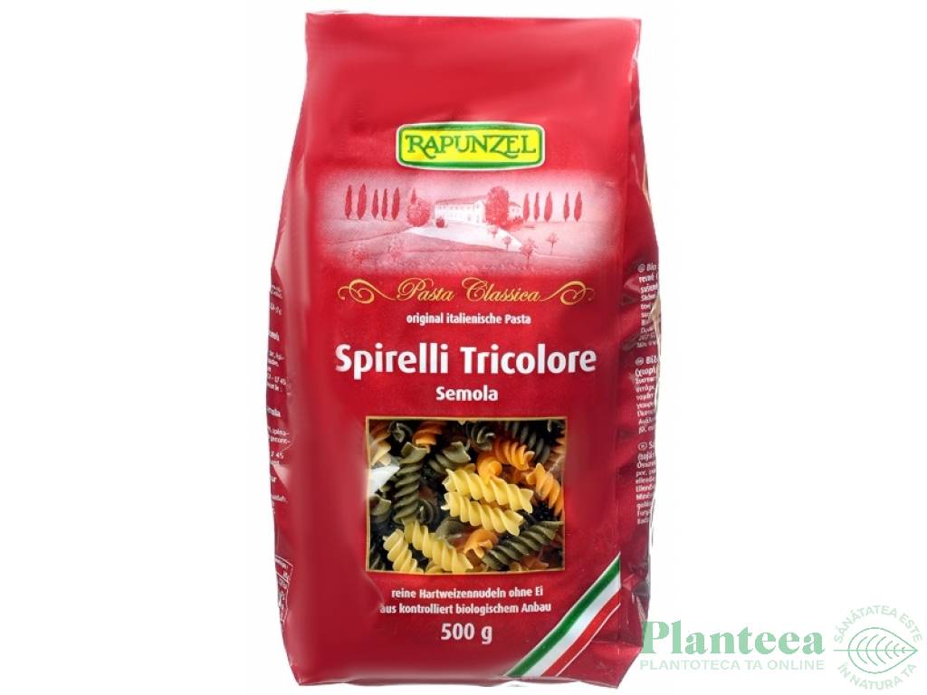 Paste spirale tricolore grau rosii spanac eco 500g - RAPUNZEL