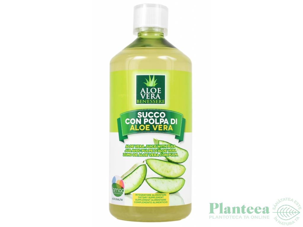 Suc aloe vera pulpa natur 1L - BENESSERE