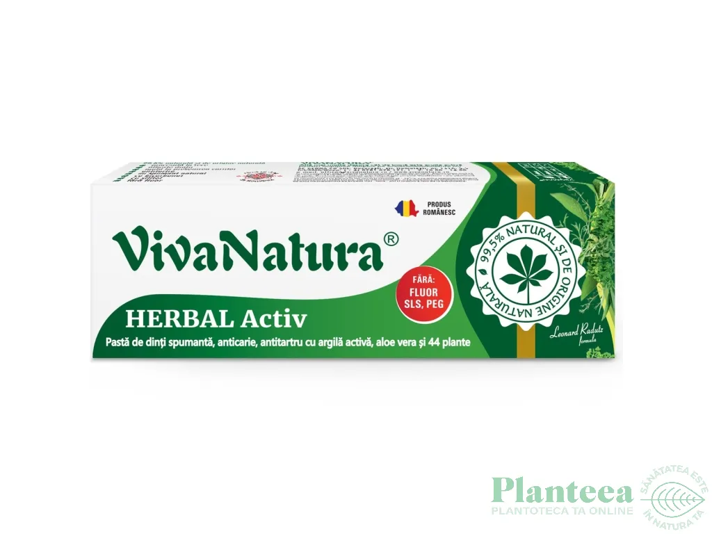 Pasta dinti spumanta Herbal Activ 50ml - VIVA NATURA