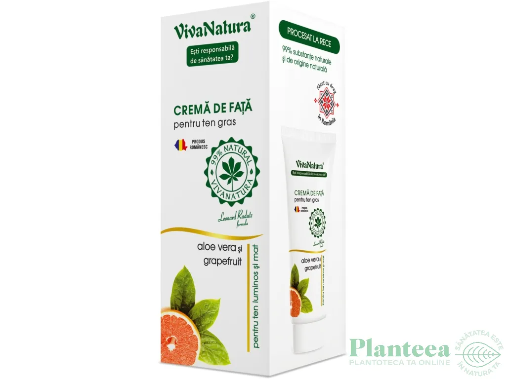 Crema fata ten gras aloe vera grepfrut 75ml - VIVA NATURA