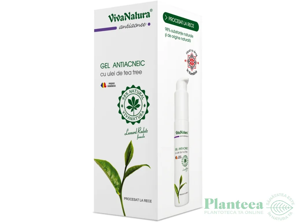 Gel antiacneic ulei tea tree 45ml - VIVA NATURA