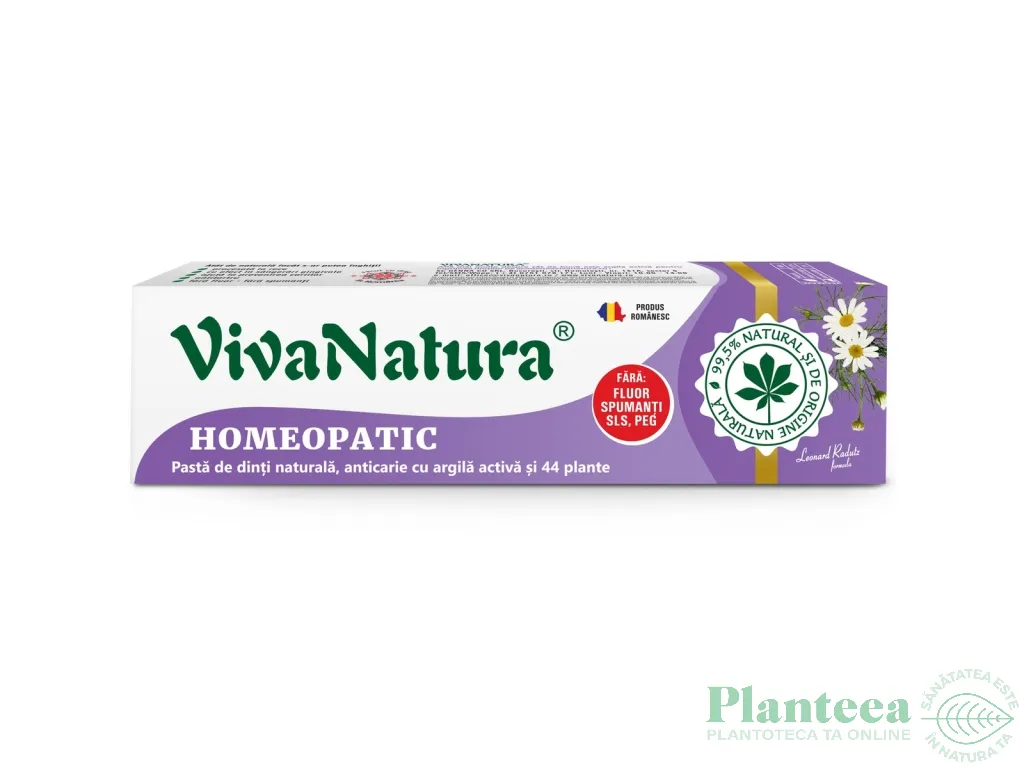Pasta dinti anticarie Homeopatic 80ml - VIVA NATURA