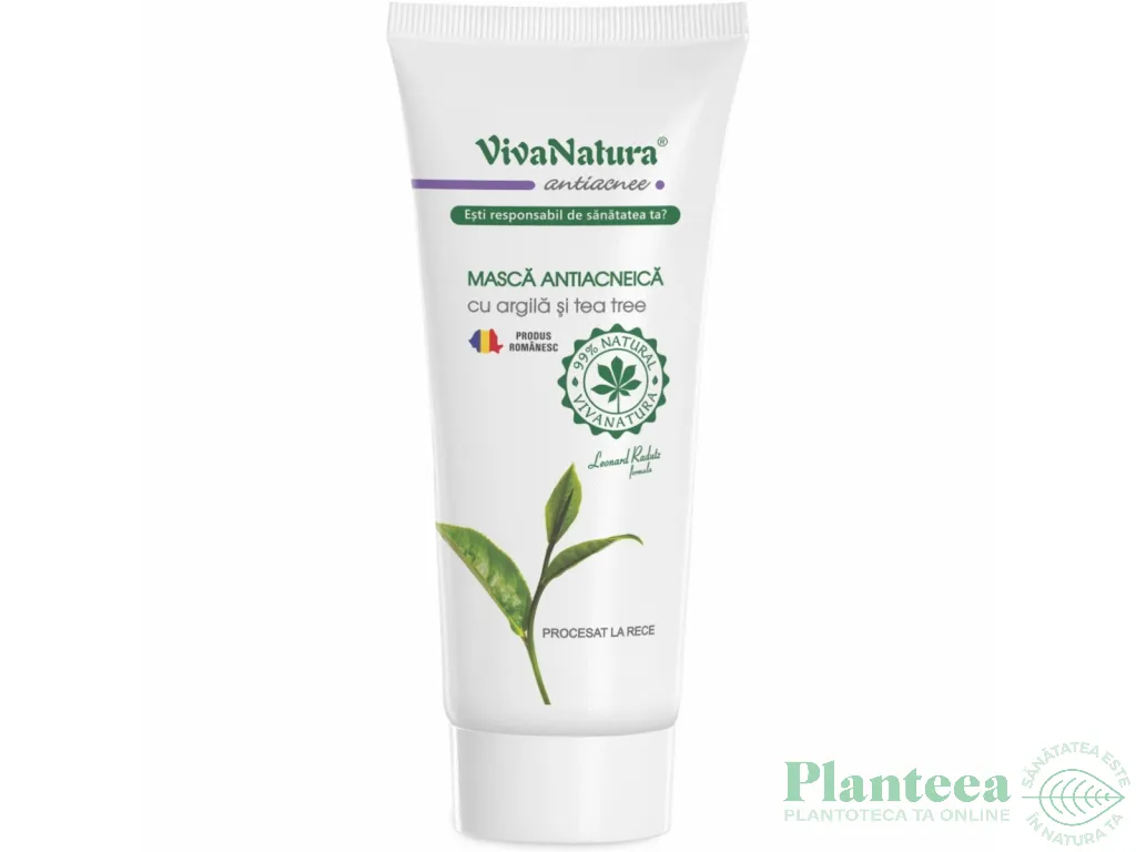 Masca antiacnee argila tea tree 75ml - VIVA NATURA