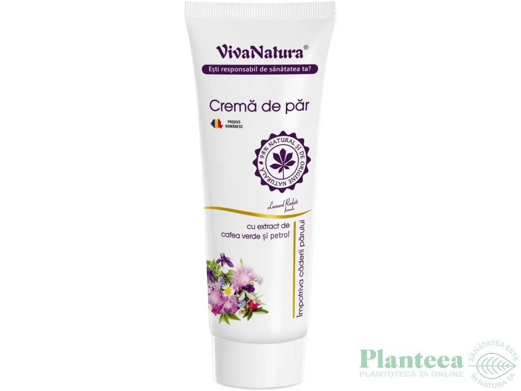 Crema par impotriva caderii cafea verde petrol 250ml - VIVA NATURA