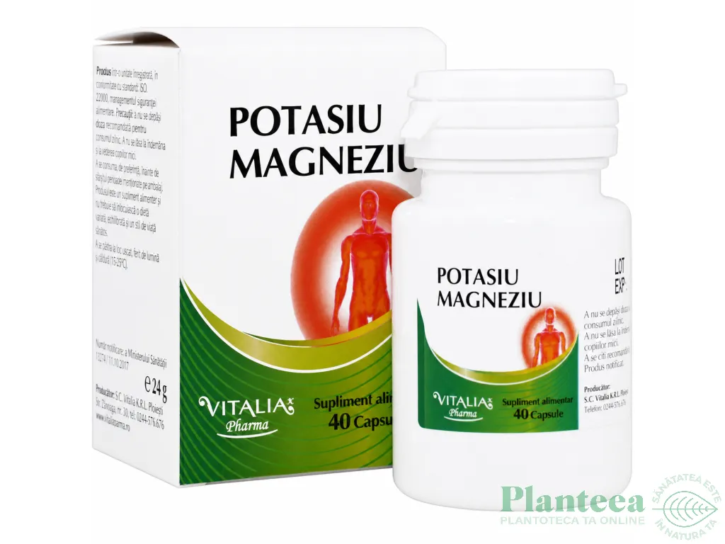 Potasiu Magneziu 40cpr - VITALIA K