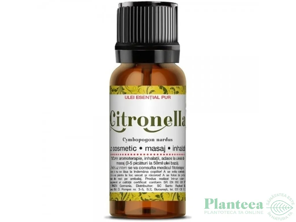 Ulei esential citronella uz extern 10ml - SANTO RAPHAEL
