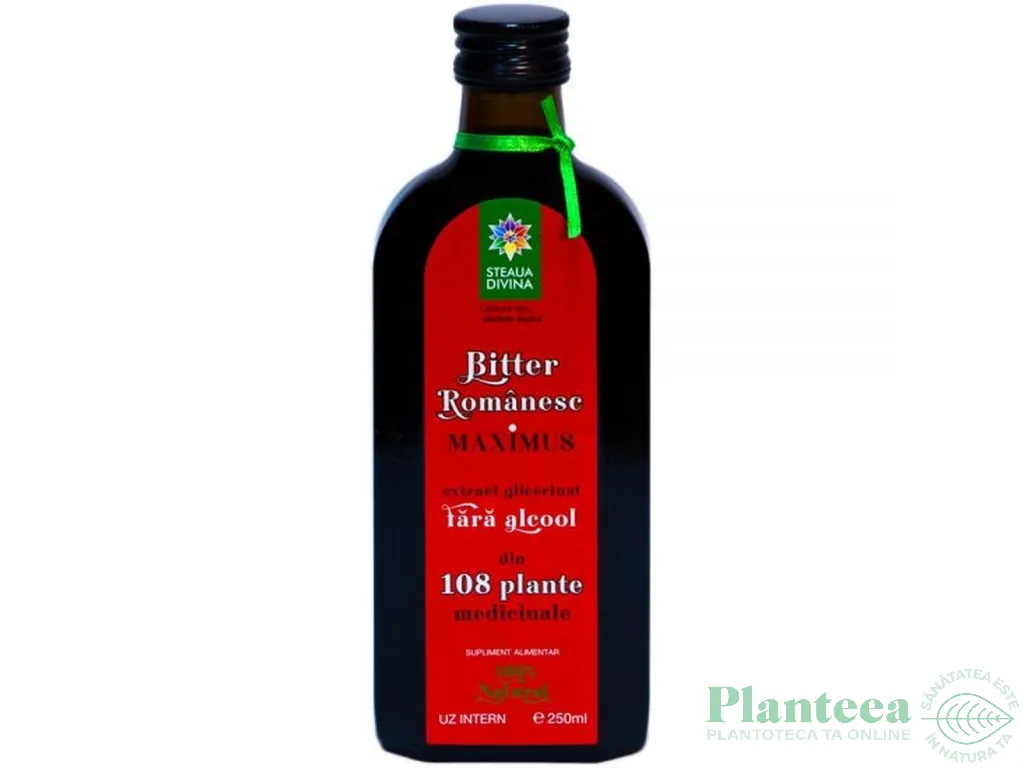 Bitter romanesc Maximus 108plante fara alcool 250ml - SANTO RAPHAEL
