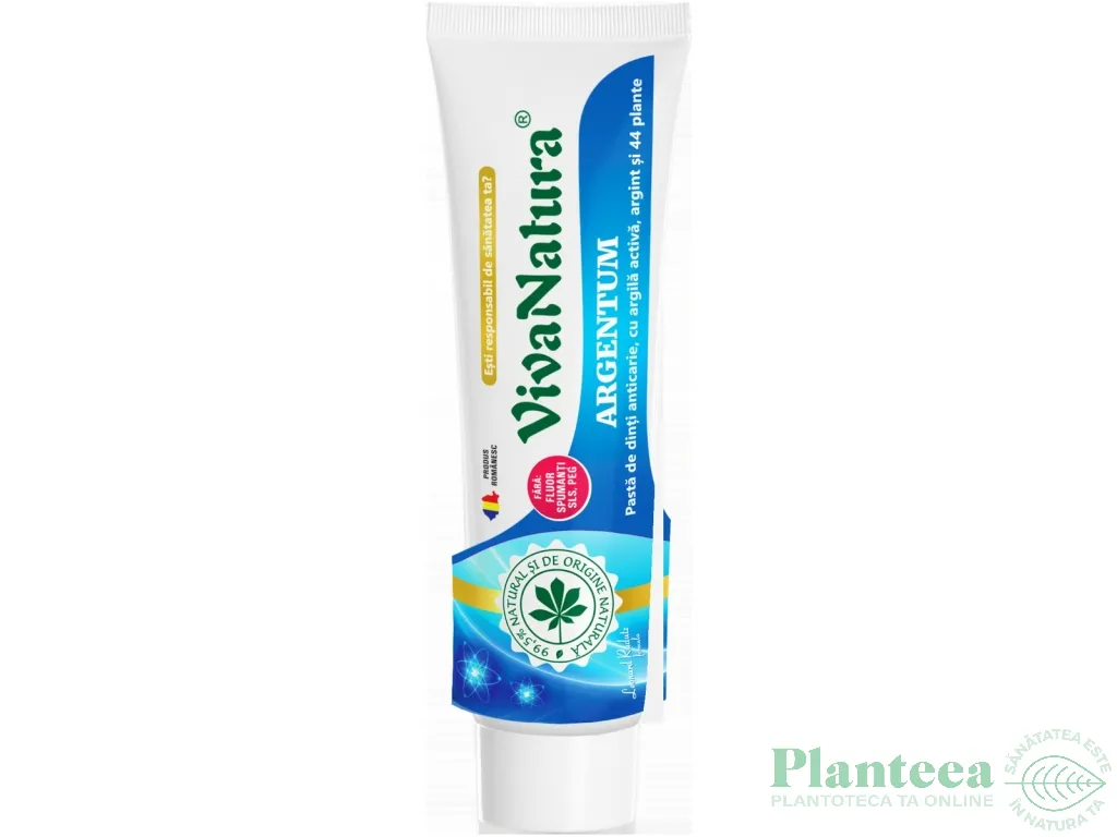 Pasta dinti anticarie Argentum 150ml - VIVA NATURA