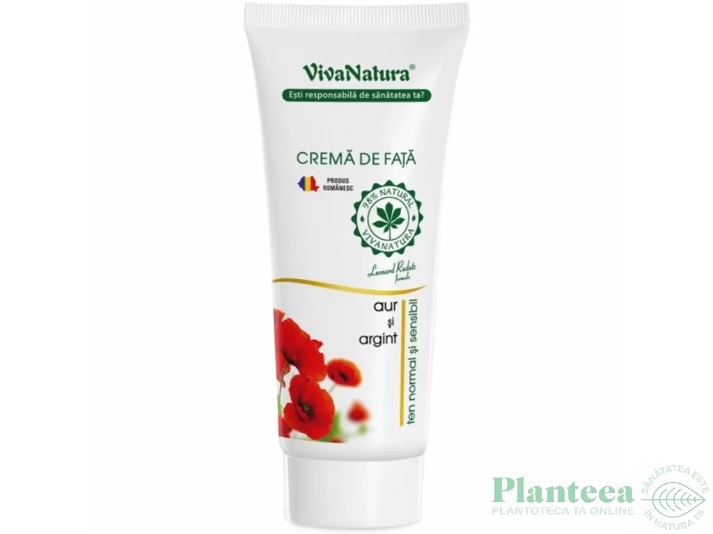 Crema fata aur argint ten normal sensibil 75ml - VIVA NATURA
