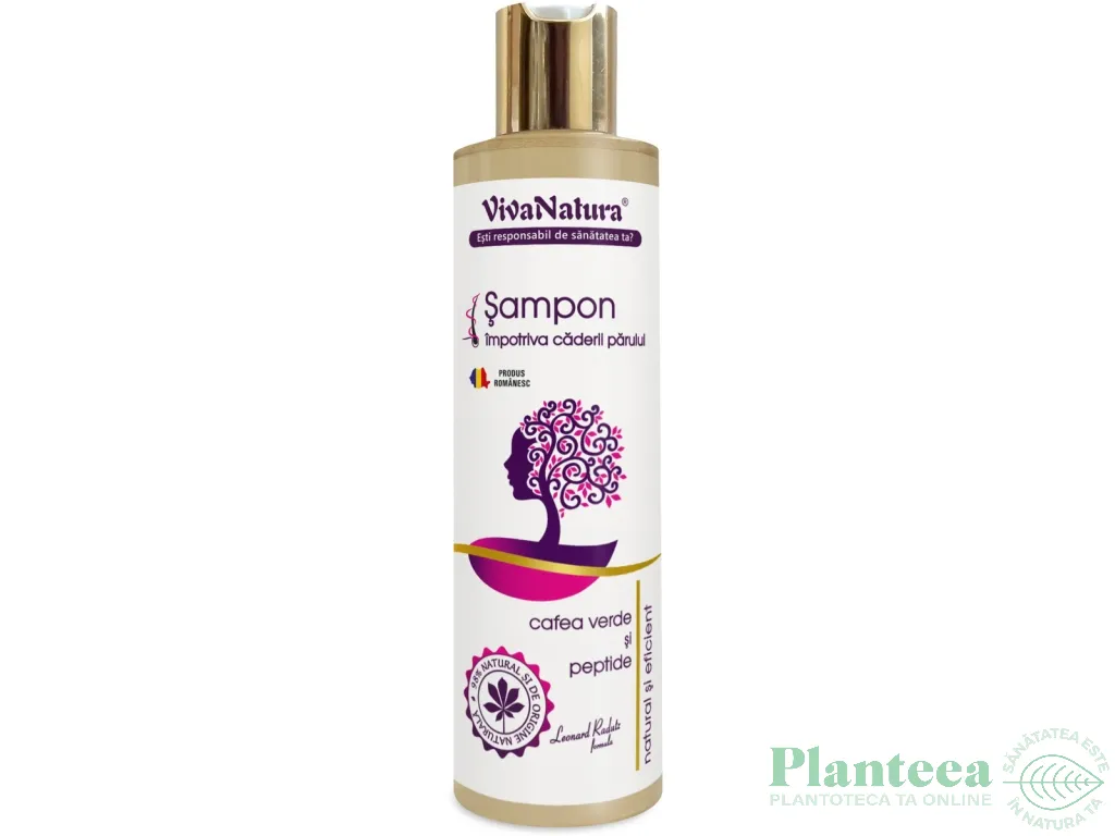 Sampon imp caderii parului cafea verde peptide 250ml - VIVA NATURA