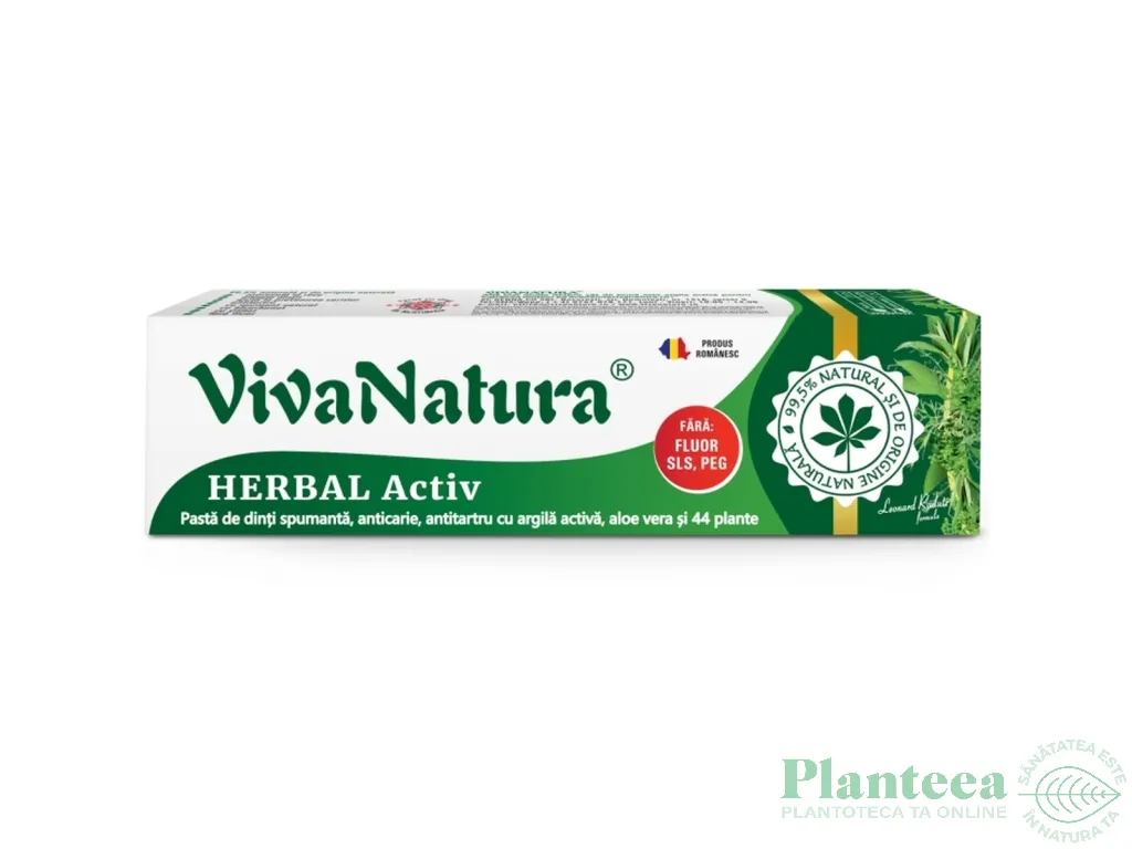 Pasta dinti spumanta Herbal Activ 80ml - VIVA NATURA