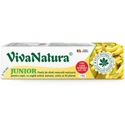 Pasta dinti anticarie copii banane Junior 80ml - VIVA NATURA