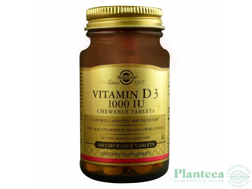 Vitamina D3 1000ui masticabila 100cp - SOLGAR