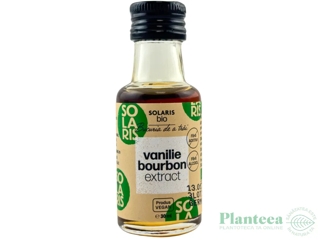 Extract vanilie Bourbon fara alcool eco 30ml - SOLARIS BIO
