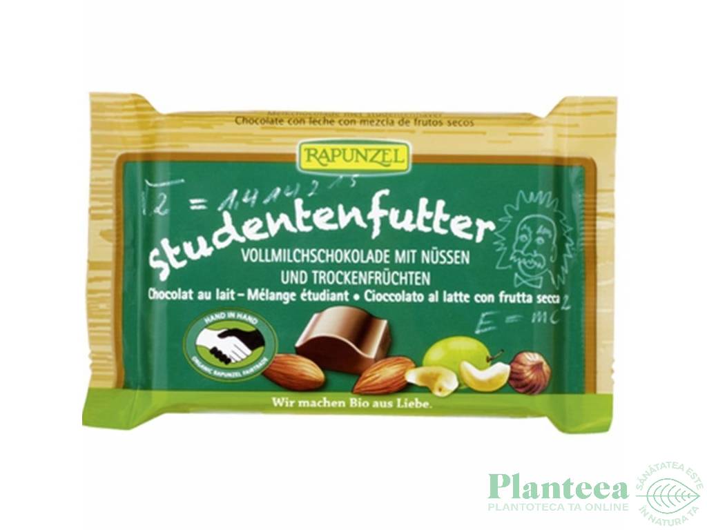 Ciocolata lapte integral cu mix fructe nuci eco 100g - RAPUNZEL