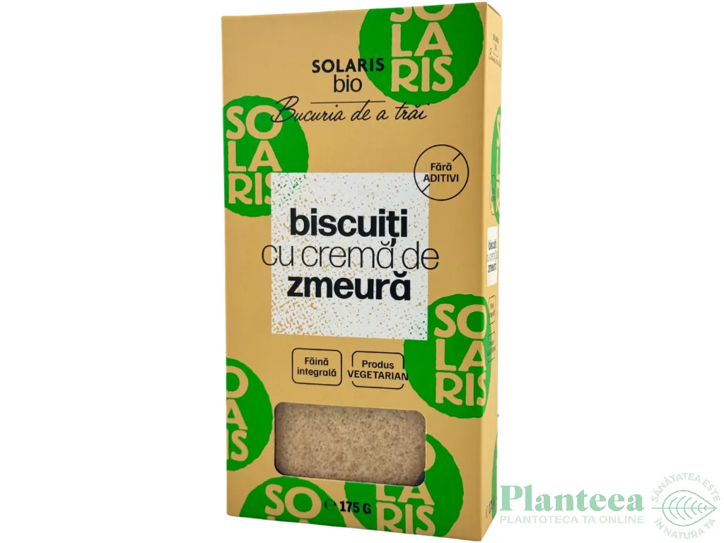 Biscuiti crema zmeura eco 175g - SOLARIS BIO