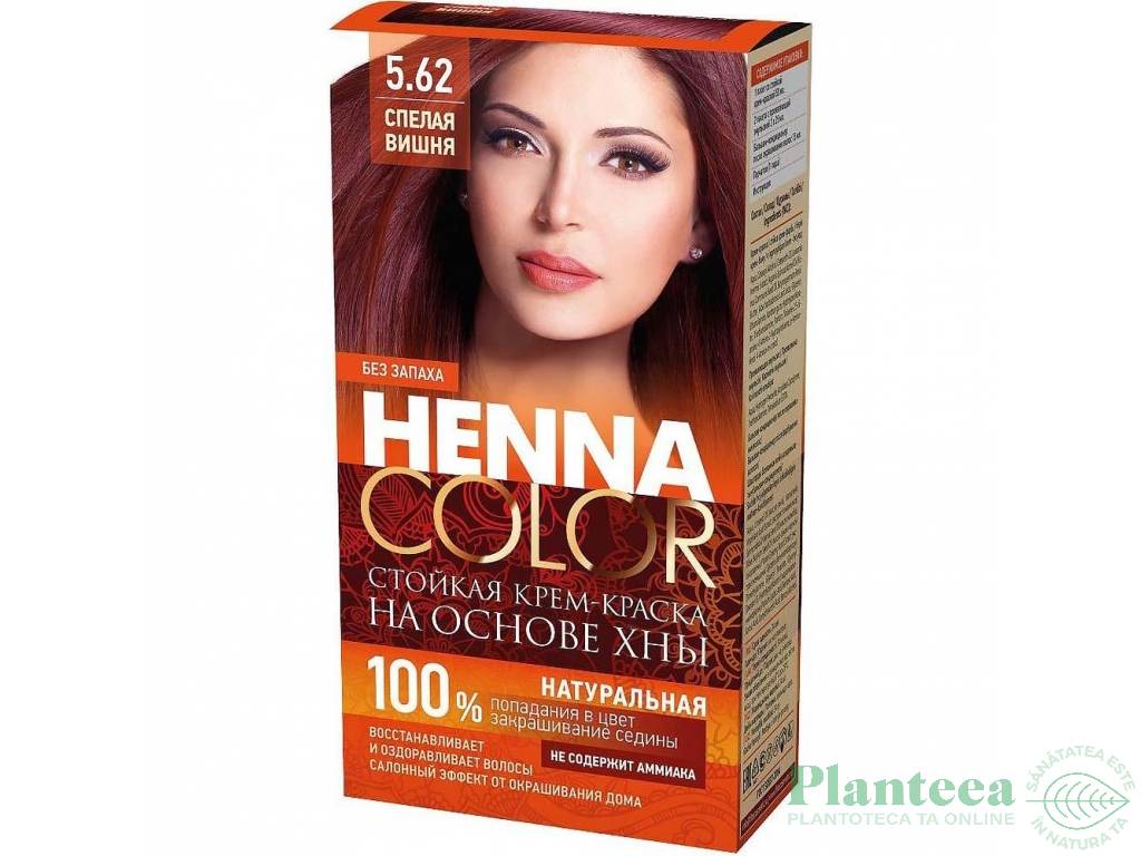 Vopsea crema par permanenta fara amoniac 5.62 visina putreda 115ml - HENNA COLOR