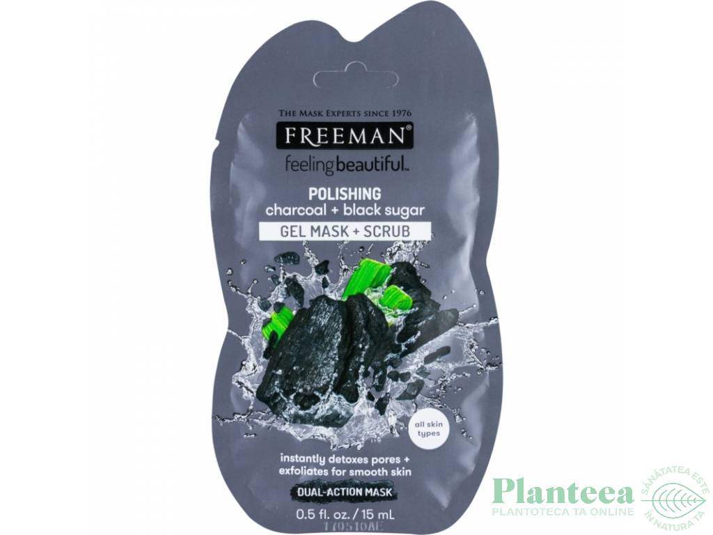 Masca scrub puncte negre carbune 15ml - FREEMAN