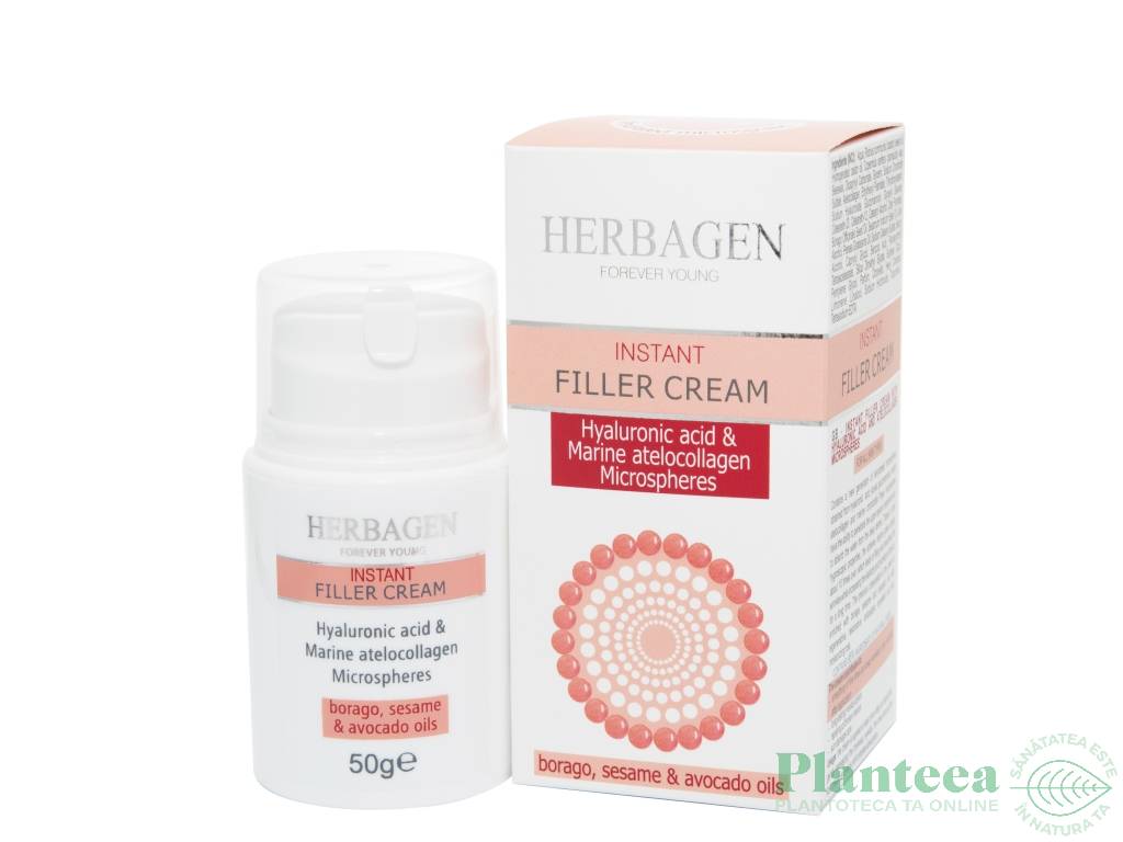 Crema filler fata microsfere acid hialuronic atellocolagen 50g - HERBAGEN