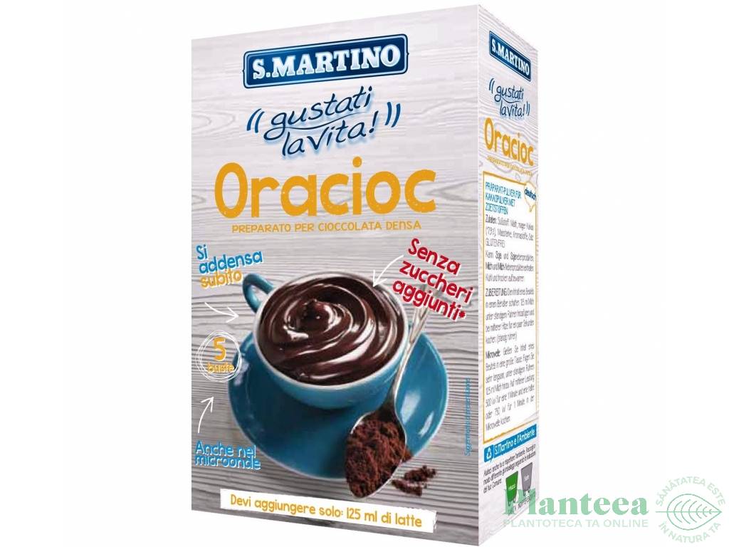 Preparat ciocolata calda fara zahar fara gluten Oracioc 5x25g - S.MARTINO