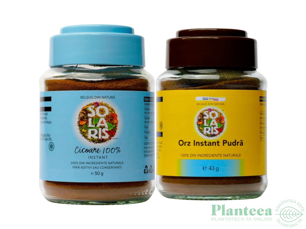 Pachet Cafelute duo instant [Cicoare 50g + Orz 43g] 2b - SOLARIS