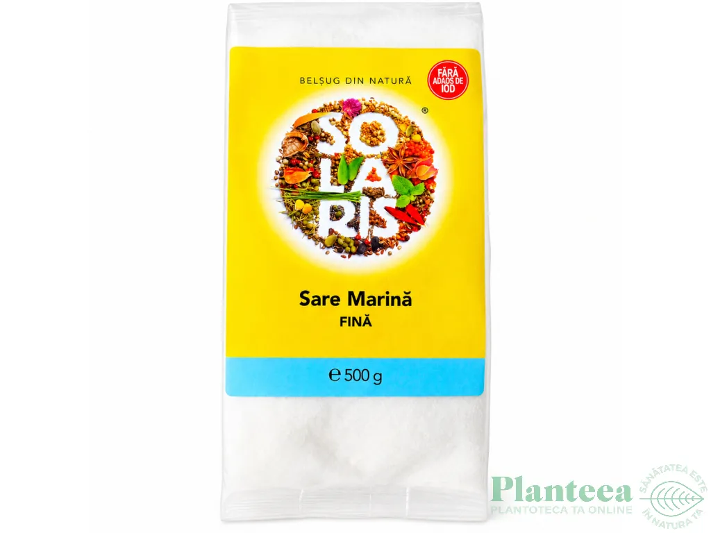 Sare mare fina neiodata 500g - SOLARIS