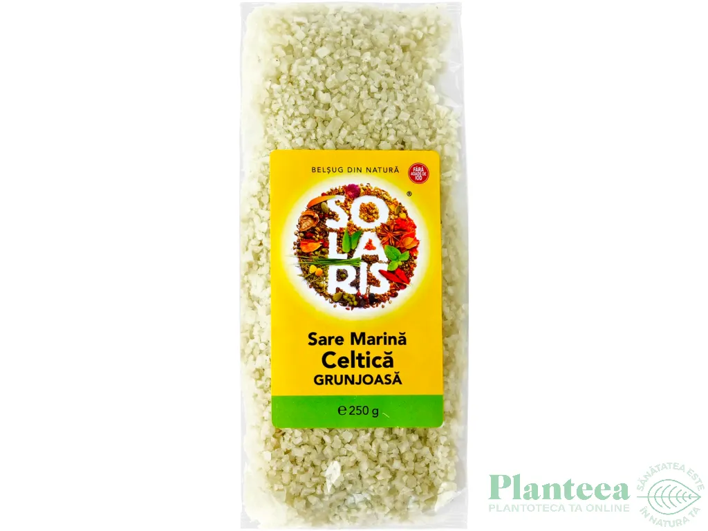 Sare mare grunjoasa celtica neiodata 250g - SOLARIS