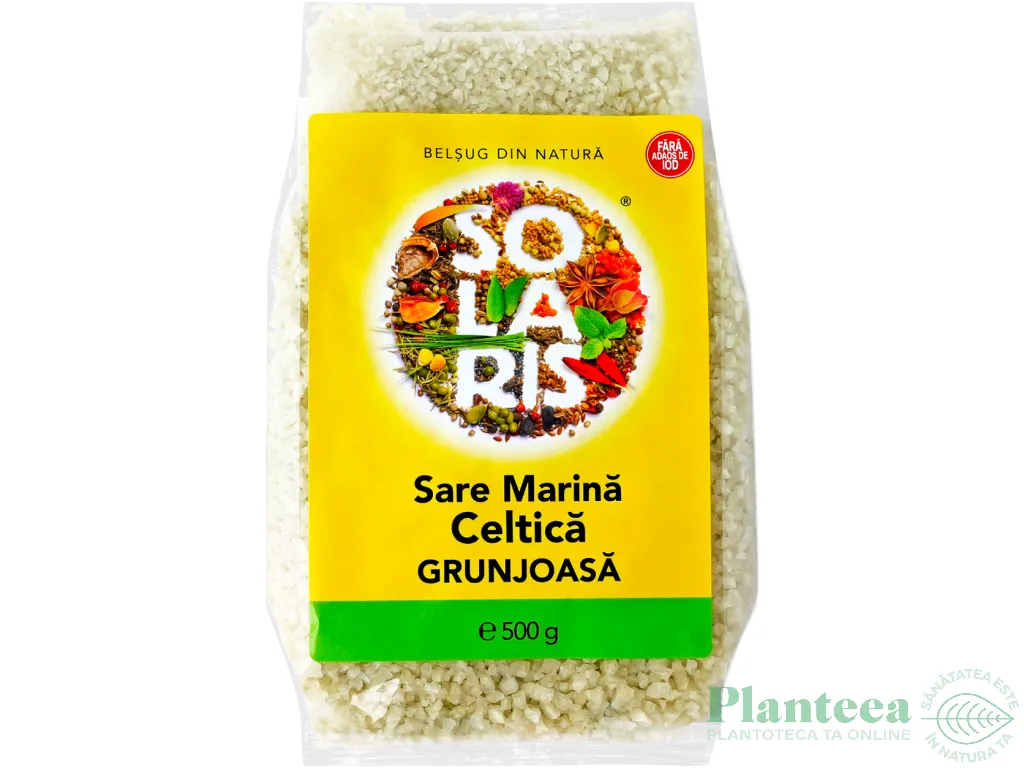 Sare mare grunjoasa celtica neiodata 500g - SOLARIS