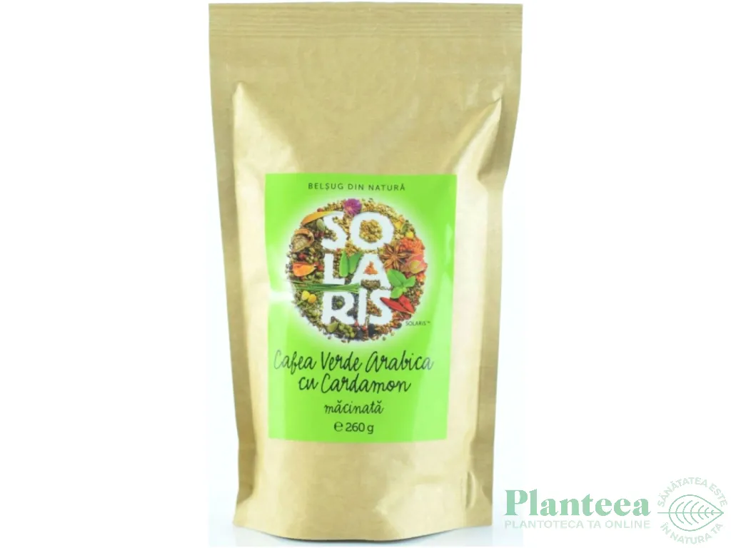 Cafea verde arabica macinata cu cardamom 260g - SOLARIS