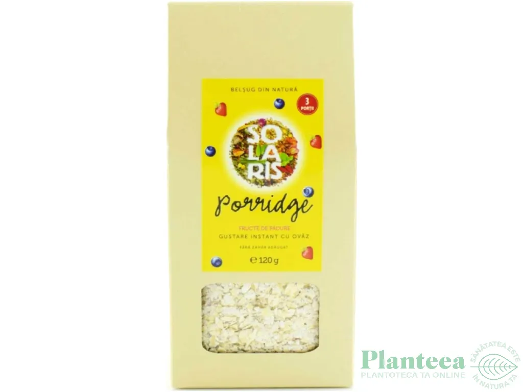 Porridge ovaz fructe padure fara zahar 3portii 120g - SOLARIS