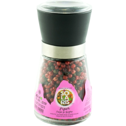 Condiment piper rosu negru boabe rasnita reutiizabila 70g - SOLARIS