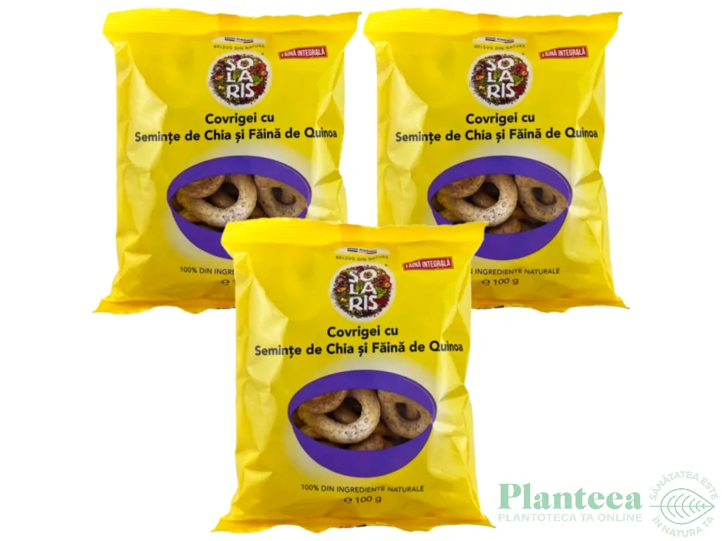 Set Covrigei integrali seminte chia quinoa 3x100g - SOLARIS