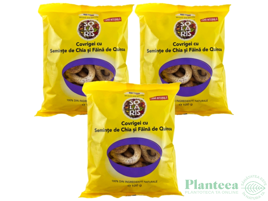 Set Covrigei integrali seminte chia quinoa 3x100g - SOLARIS