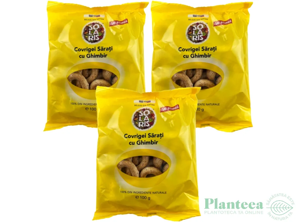 Set Covrigei integrali sarati ghimbir 3x100g - SOLARIS