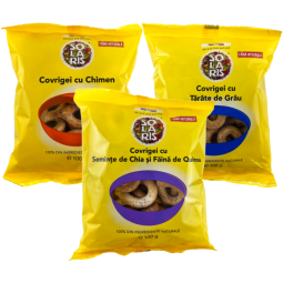 Set Covrigei integrali [chimen+chia quinoa+tarate grau] 3x100g - SOLARIS