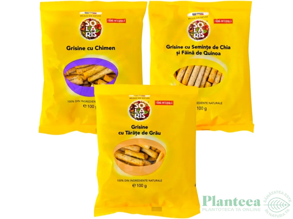 Set Grisine integrale [chimen+chia quinoa+tarate grau] 3x100g - SOLARIS