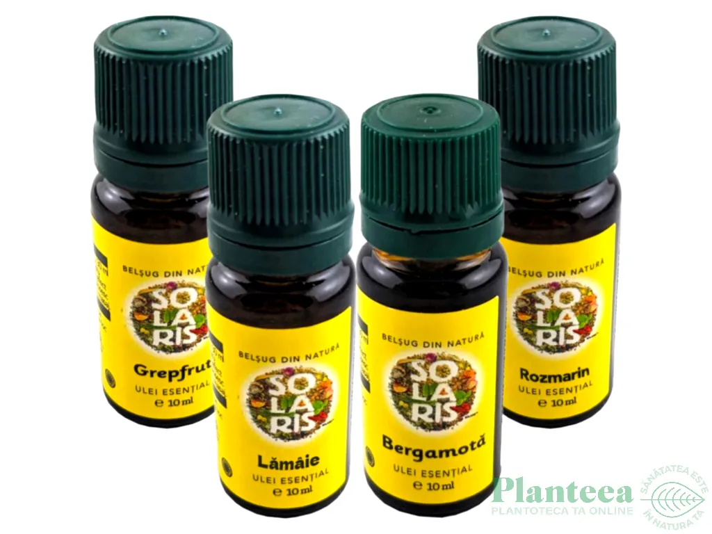 Kit 4 uleiuri esentiale Eficienta la Birou 4x10ml - SOLARIS