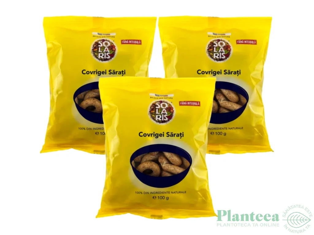Set Covrigei integrali sarati simpli 3x100g - SOLARIS