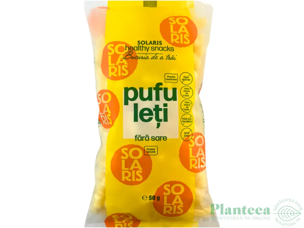Pufuleti porumb fara sare 50g - SOLARIS