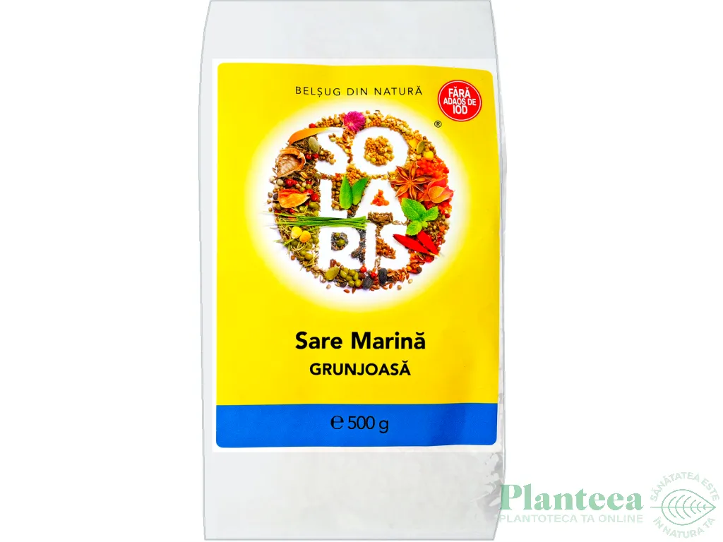 Sare mare grunjoasa neiodata 500g - SOLARIS