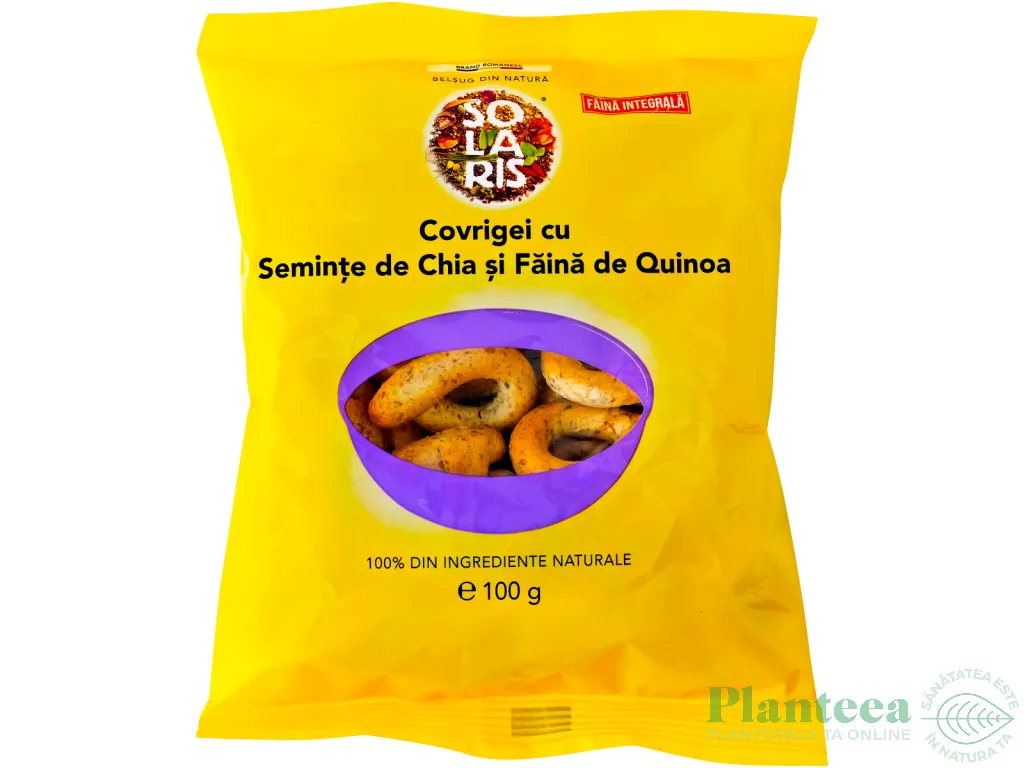 Covrigei integrali seminte chia quinoa 100g - SOLARIS