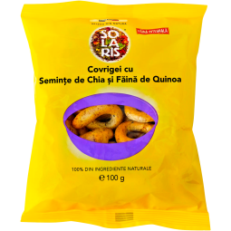 Covrigei integrali seminte chia quinoa 100g - SOLARIS
