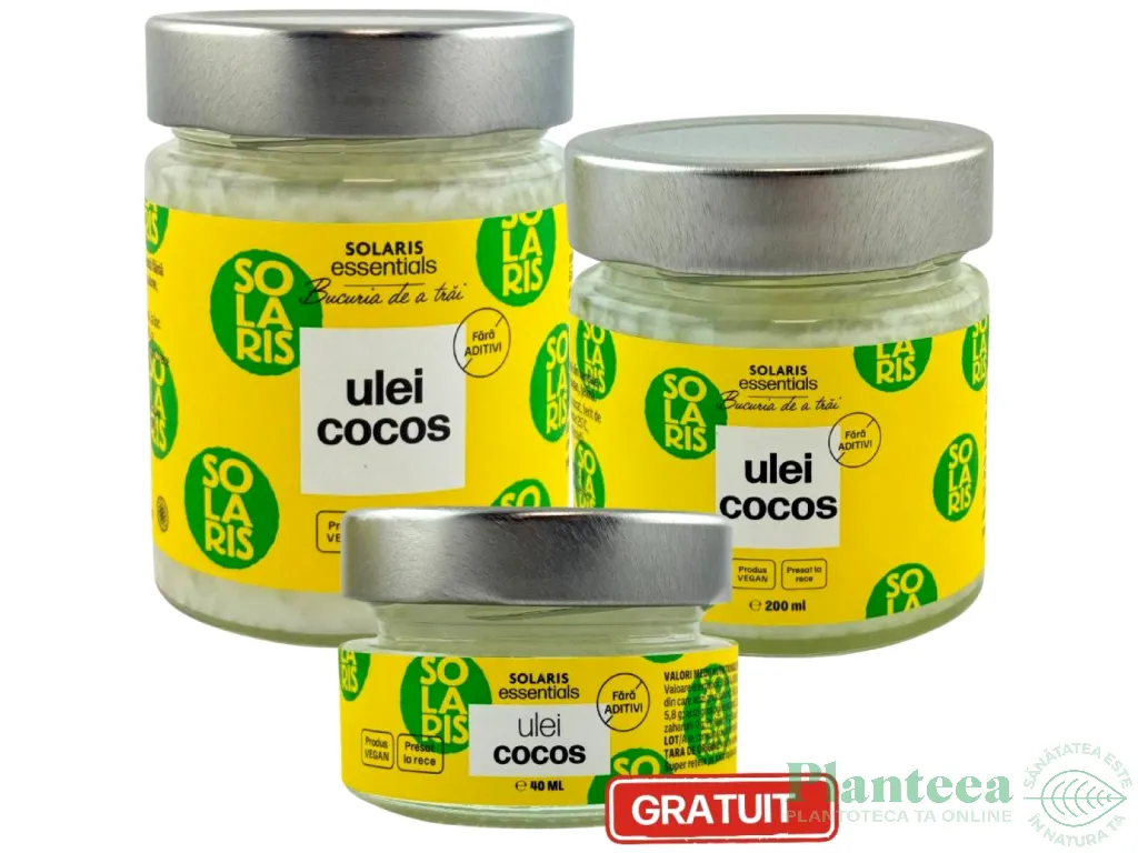 Pachet cadou Ulei cocos [300ml+200ml+40ml] 3b - SOLARIS
