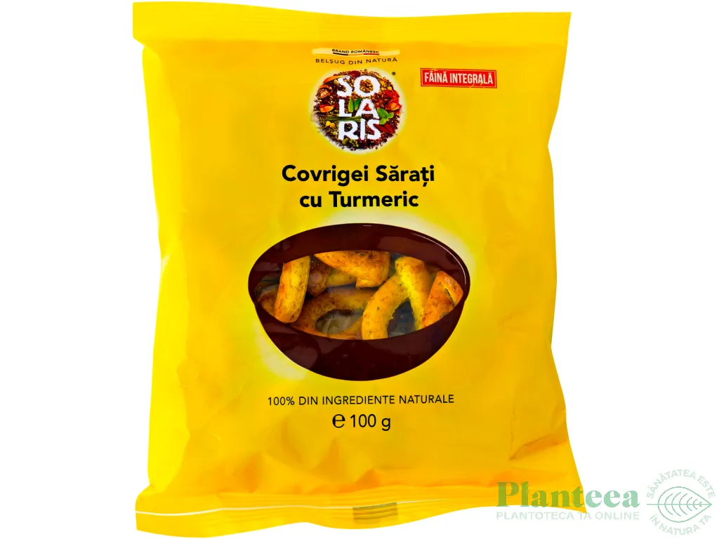 Covrigei integrali sarati turmeric 100g - SOLARIS